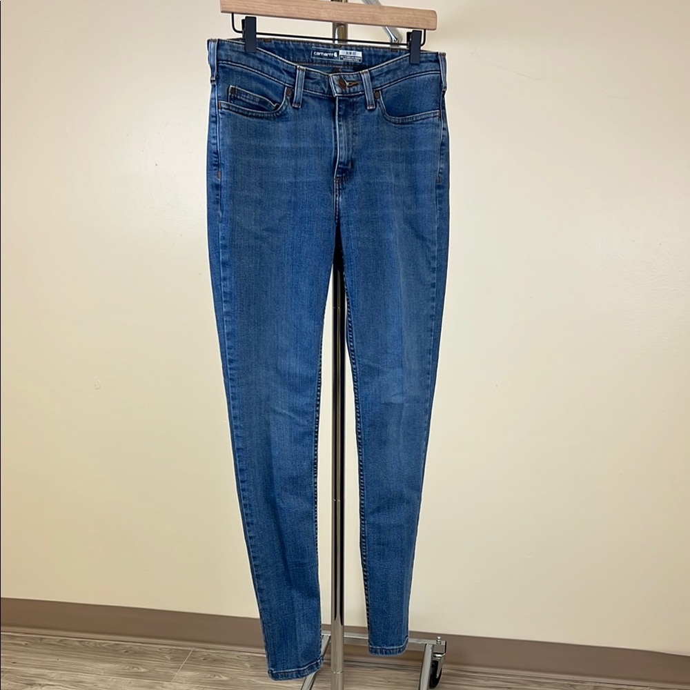 Carhartt Blue Skinny Jeans with Stretch Mid-Rise